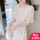 AEMAPE夏季時(shí)尚碎花連衣裙子女夏裝2025年新款法式溫柔風(fēng)超仙氣質(zhì)雪紡裙 花色 L 建議100-115斤