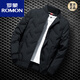 羅蒙（ROMON）短款羽絨服男士2025新款輕薄款秋冬季加厚棒球服保暖外套男裝 黑色 2XL