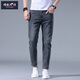 增致牛仔（zengzhi）時(shí)尚休閑男式修身小腳彈力直筒九分褲潮流春夏新款舒適百搭牛仔褲 藍灰色 31