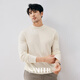 SANHEER秋冬季強烈推薦打底衫 可機洗純羊毛男士半高領(lǐng)毛衣羊毛衫 DAZ584 米白色 XL /52