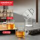 金灶（KAMJOVE）手工吹制純玻璃茶杯水杯品茗杯新款帶把玻璃杯耐高溫小茶杯花茶杯 K-101T（50ml）4只