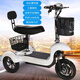 圣雅美電動(dòng)三輪車(chē)親子小型帶電瓶老年老人接送孩子代步電動(dòng)滑板車(chē)成人 白色 48V鋰電可提出充電測試40公里雙人座