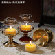 燭臺純黃銅銅燭臺供奉供佛供燈長(cháng)明燈佛前酥油燈座 家用蠟燭底座 單個(gè)金色2.5英寸燭臺+玻璃罩