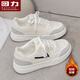 回力女鞋休閑小白鞋2026春季新款潮流百搭增高運動(dòng)鞋學(xué)生厚底板鞋子 白灰-加絨款 37
