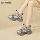 達芙妮厚底增高老爹鞋女輕便百搭運動(dòng)鞋小個(gè)子松糕底休閑鞋女 槍色 40 