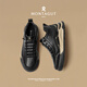 夢(mèng)特嬌男鞋冬季2025新款韓版潮流百搭休閑鞋男厚底舒適高幫運動(dòng)板鞋耐磨 黑色 41
