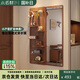 小匠材實木洞洞板穿衣鏡置物架入戶玄關(guān)壁掛家用衣帽架一體鏡子