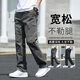 工裝褲男款夏季寬松直筒休閑褲戶外運(yùn)動職業(yè)工作服耐磨防風(fēng)長褲子 綠色 2XL 【130-145斤】