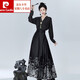 皮爾卡丹（pierre cardin）馬面裙女款2023新款新中式小個(gè)子日常國(guó)風(fēng)裝套裝漢元素交領(lǐng) 黑色交領(lǐng)上衣+黑色織金馬面裙 L [105-115斤]