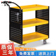 和崟 工具車(chē)汽修維修手推車(chē)移動(dòng)修車(chē)工具架子層多功能零件車(chē) 黑黃側掛板工具車(chē)