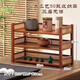 德鴻朗實(shí)木桌面茶杯架茶具茶器紫砂壺收納架茶桌擺放架博古架小型置物架 花梨色三層款50*16*34