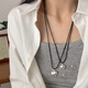 伊燦簡(jiǎn)約愛(ài)心吊墜項鏈女輕奢小眾設計黑繩鎖骨鏈2025新款爆款氣質(zhì)頸鏈 小愛(ài)心吊墜項鏈1.5cm