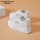 縈妃公主（YINGFEIPRINCESS）品牌內(nèi)增高小白鞋女2025夏季新款網(wǎng)面鞋小個(gè)子透氣厚底松糕網(wǎng)鞋 白銀 36 運(yùn)動(dòng)鞋碼