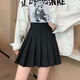 名格雅頓格子百褶裙女夏季新款半身裙短裙學(xué)院風(fēng)少女高腰顯瘦a字jk短裙子 黑色 M建議90-105斤
