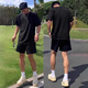迪伽達(dá)美式休閑短褲男夏季高街百搭寬松純色男士短褲夏季外穿沙灘短褲潮 EHFS-Q106黑色 XL