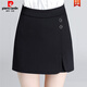 皮爾卡丹（pierre cardin）西裝短褲裙女春春2024新款高腰大號(hào)裙褲寬松外穿媽I媽夏季短褲針 黑色 L