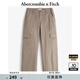 Abercrombie & Fitch女裝24春秋款美式復古街頭潮流寬松工裝風休閑褲KI156-4520 卡其色 30 S (155/76A)短版
