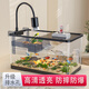 闊庭（KUOTING）魚龜混養(yǎng)缸烏龜專用缸升降爬臺(tái)家用客廳辦公室生態(tài)造景過濾缸黑色