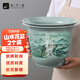 九千谷花盆樹(shù)脂 國風(fēng)家用辦公室陽(yáng)臺養花種植盆栽口徑18山水花盆2個(gè)4442