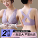 莫代爾前扣內(nèi)衣女聚攏小胸春秋季收副乳防下垂無鋼圈交叉背心式文胸套裝 紫色單件 85C 38