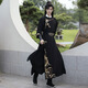 稻橙漢服男原創(chuàng)武俠風(fēng)學(xué)生班服俠客書生帥氣古風(fēng)公子仙氣套裝中國風(fēng) 緒風(fēng)黑/圓袍+里衣+腰帶+護腕 M