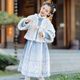 旗鉑漢服女童冬季2025新款兒童國風(fēng)厚款唐裝古風(fēng)冬裝 月白星兮 130
