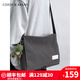 COASX & KAEADCK男包輕奢帆布單肩斜挎包郵差包休閑大容量旅行包運(yùn)動通勤商務(wù) 【灰色+青蛙掛件】輕便潮流挎包 隨身收納手機(jī)包斜肩包時(shí)尚掛包