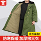倍軍冬季軍大衣男老式棉大衣加厚加長(zhǎng)款保安大衣黃大衣防寒服勞保棉襖 棉內(nèi)膽【綠大衣】 均碼/適合110-180斤