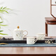 華光國(guó)瓷骨瓷茶具整套 描金茶壺茶杯高端禮盒裝節(jié)日喬遷送禮青亭3頭