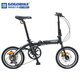 GOGOBIKE構(gòu)構(gòu)16寸成人學(xué)生男女士變速鋁合金超輕便攜放后備箱折疊自行車 暗夜黑/7速