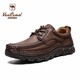 西域駱駝男鞋子男士戶(hù)外休閑鞋頭層牛皮工裝鞋中年爸爸皮鞋男登山鞋 891830暗棕系帶 42