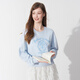 樂(lè )町花朵印花圓領(lǐng)衛衣25年春季新款女裝寬松短款上衣韓系藍色衛衣 冰露藍（現貨） M