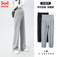 貓人（MiiOW）孕婦褲春秋外穿褲子闊腿褲休閑顯瘦托腹運動(dòng)衛褲孕婦裝  灰色XL