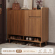 樸素物語(yǔ)實(shí)木鞋柜中古風(fēng)家用入戶(hù)門(mén)口玄關(guān)柜進(jìn)門(mén)2024新款爆款木質(zhì)鞋架 【實(shí)木打造】檀木色80*32*100cm