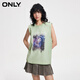 ONLY夏季時(shí)尚潮流個(gè)性寬松無(wú)袖印花背心T恤女|124103003 A59 薄紗綠色 L 170/88A