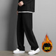 杉努（SHANNU）純棉褲子男春秋款垂工裝休閑褲學(xué)生男士夏季薄款青年直筒運動(dòng)長(cháng)褲 628JR黑色（加絨） L （建議100-120斤）