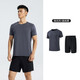 361°跑步運動(dòng)套裝男休閑健身寬松短袖短褲夏季男兩件套652414001H-4