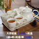 益馨榮 陶瓷茶具套裝帶把手茶杯茶壺套裝家用辦公水具飲具整套套裝 大號套裝歐式宮廷6杯1壺（送托盤