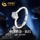 中國黃金守護一生鉆石戒指女六爪真鉆求婚鉆戒520禮物送老婆結(jié)婚紀(jì)念日 守護一生鉆石戒指【刻字賀卡】