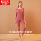 紅豆內衣女60S莫代爾秋衣秋褲套裝雙面磨絨輕暖無(wú)痕保暖內衣里約紅170