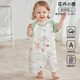 歐孕（OUYUN）嬰兒睡袋1-3歲寶寶家居服睡裙夏季竹棉紗布款兒童睡衣親膚透氣 花卉小鹿【前四后二】 90cm