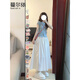 蔓爾依連衣裙女裝夏季2025新款韓版小個子法式氣質(zhì)顯瘦時尚衣服套裝裙子 上衣+裙子 S