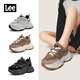 Lee女鞋秋季新款休閑鞋增高厚底老爹鞋百搭時(shí)尚韓版鞋子女潮鞋運動(dòng)鞋 卡其 37 【標準運動(dòng)鞋碼】