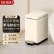 BOBO不銹鋼夾縫腳踏式垃圾桶6L奶白衛(wèi)生間廚房客廳網(wǎng)紅奶油風(fēng)8873