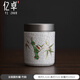 銘匯通茶葉罐錫質(zhì)汝窯鈦鋁合金陶瓷小號(hào)金屬螺旋密封罐防潮小茶倉(cāng)儲(chǔ)物罐 汝窯圓形罐-竹韻（安全包裝） 50克 1個(gè)