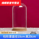 默然諾爾軟木塞永生花玻璃罩玫瑰花擺件盲盒防塵干花玻璃罩展示盒 柱形10*20cm軟木塞底座