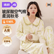 婧麒空氣棉月子服冬季孕婦睡衣女春秋產(chǎn)婦產(chǎn)后喂奶哺乳家居服套裝 【保暖空氣棉】綠色168238 XL