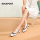 ROCKPORT樂(lè )步休閑軟底平跟女鞋官方新品新蝴蝶結舒適真羊皮單鞋子平底通勤 米白色 37