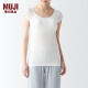 无印良品（MUJI）女式 莱赛尔 带罩杯 法国袖T恤 女士背心女款 可外穿 带胸垫 白色 M (160/84A)