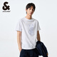 杰克·瓊斯（JACK&JONES）男裝短袖t恤男夏季新款潮流純棉休閑半袖T恤男士法斗犬狗重磅刺繡 本白色A06 M (175)